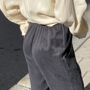Djerf Avenue Dark Gray Relaxed Trousers